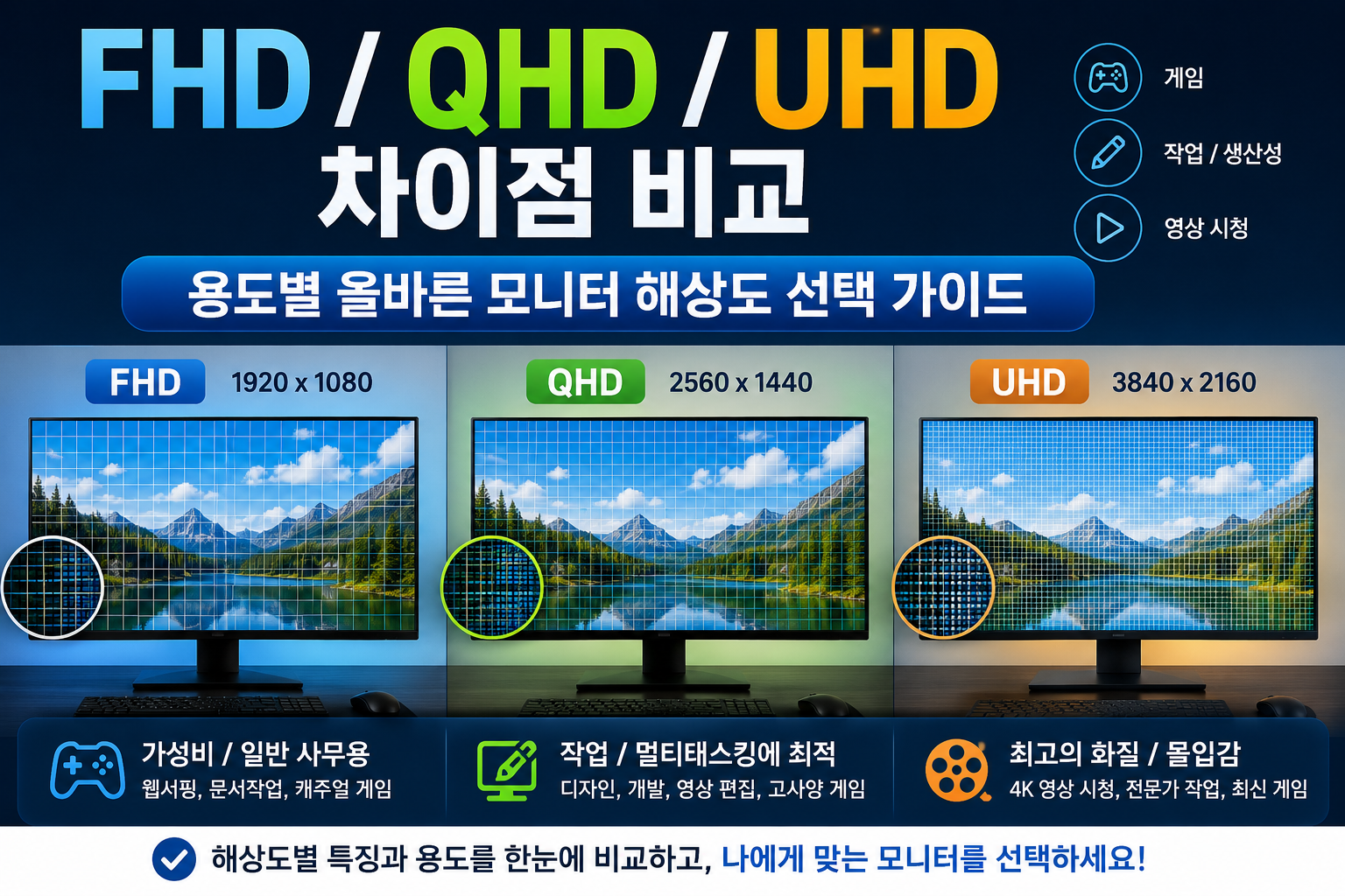 모니터 차이점 비교